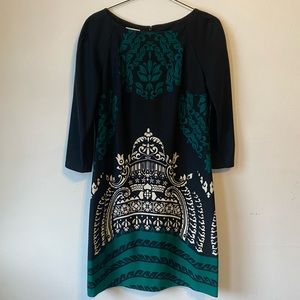 Donna Morgan size 12 black white green dress